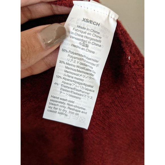 NWT Madewell Cozy Short Walking Cardigan Heather Scarlet XS Red - Picture 6 of 9